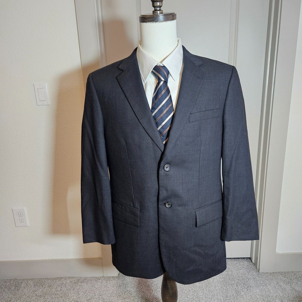 Pronto Uomo Platinum Traveler Performance Men's Wool Blend Suit Blazer 40 S Gray